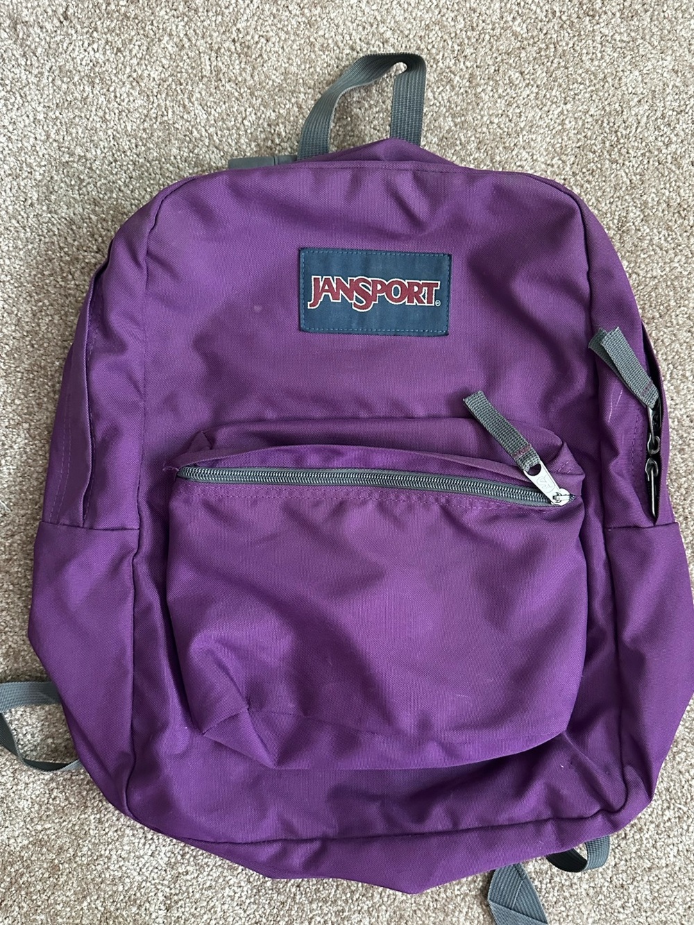 Jansport Purple Daypack with Gray Accents